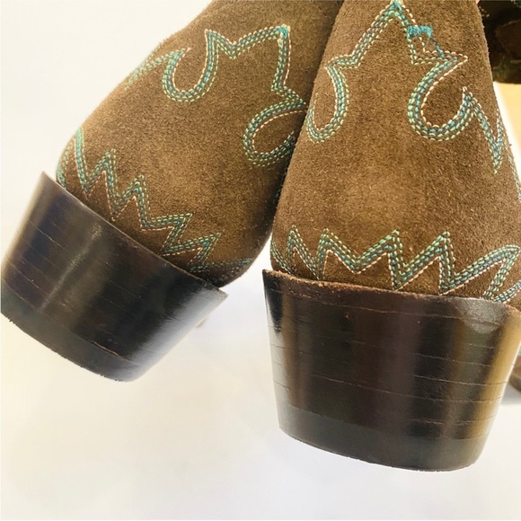 Old Gringo Letty Vesuvio Oryx genuine suede cowboy boots in Forrest green EUC - Picture 5 of 9